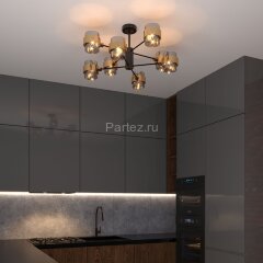 Потолочная люстра Eurosvet 70127/8 черный/дымчатый