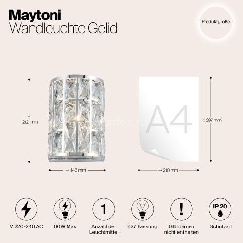 Настенный светильник Maytoni MOD184-WL-01-CH