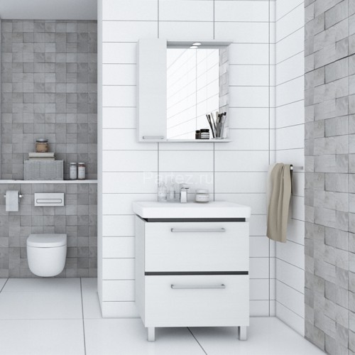 Зеркало-шкаф AQUATON РОНДА 60 с подсветкой, левый, дуб светлый (1A205102RSC2L)