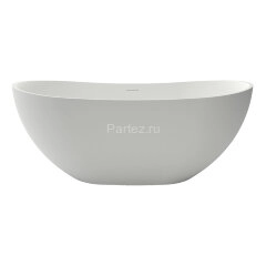 Ванна из искусственного камня Azario JENNER 1800x850x640 свободностоящая белая матовая, с белым мато